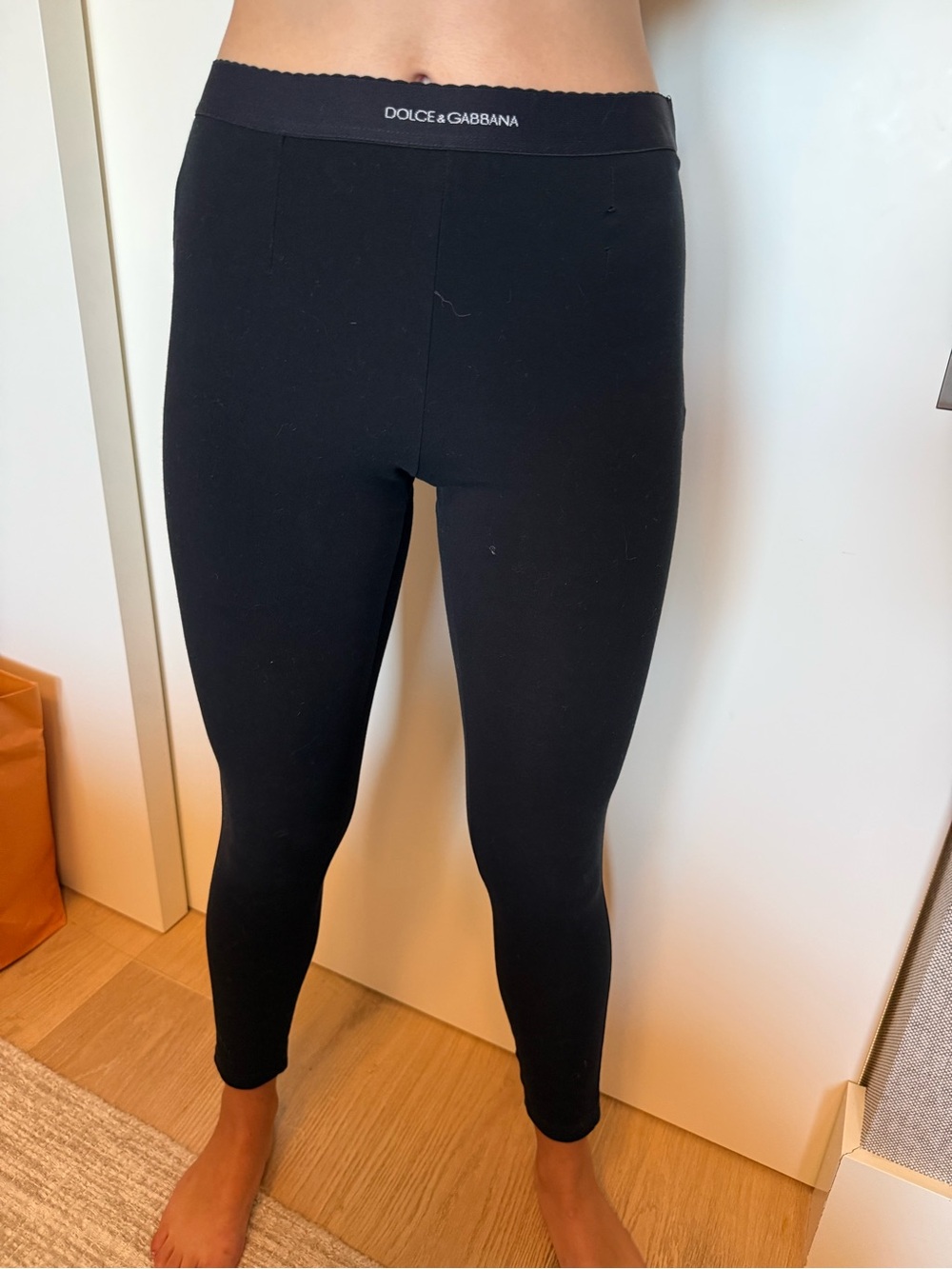 Dolce & Gabbana Kids Black Stretch Cotton Leggings